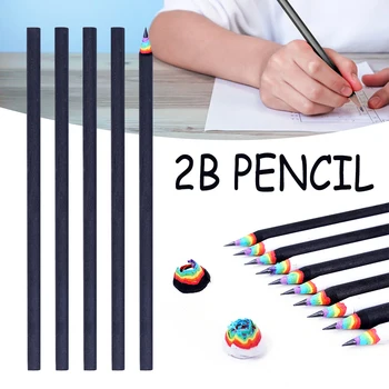 1/5шт Модный карандаш 2B с цветной бумагой, портативный студенческий карандаш для рисования