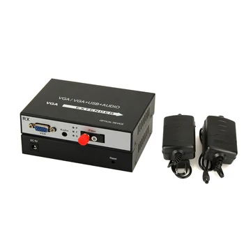 1 пара 1-канальный 1080P FC интерфейс Конвертер видео VGA аудио в оптоволокно Конвертер видео VGA