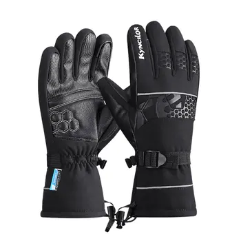 1 пара зимних перчаток с водонепроницаемым сенсорным экраном и термозащитой Плюс бархатные зимние теплые перчатки для катания на лыжах