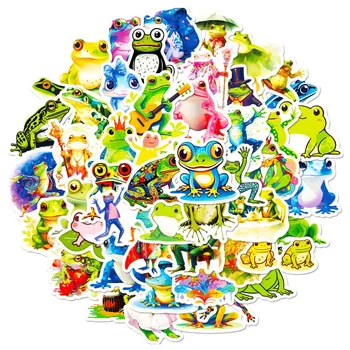 10/50шт зеленых мультяшных животных-лягушек, декоративные наклейки 