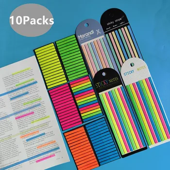 10 Упаковок прозрачных стикеров для заметок, самоклеящиеся кавайные прозрачные закладки, книги для аннотаций, канцелярские принадлежности для разметки страниц