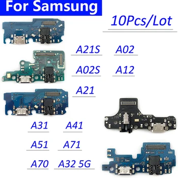 10 шт., USB Порт для зарядки Разъем Док-станции Зарядная плата Micro Для Samsung M51 A22 A32 5G 4G A02 A02S A12 A21S A31 A41 A51 A70