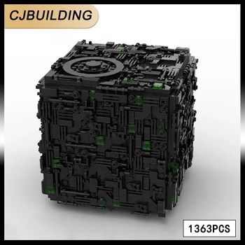 1363шт MOC Borg Cube Assembly UCS Scale Строительные блоки Space Series Развивающие Творческие игрушки для коллекционеров, подарки MOC-112646