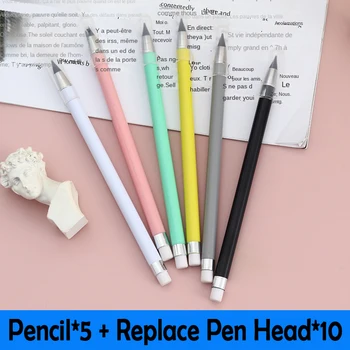 15 шт., цветной грифель для вечных карандашей, износостойкий, его нелегко сломать, карандаши, канцелярские принадлежности, портативная сменная ручка