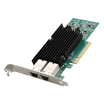 2 Порта PCIE X8 10000 М PCIe 10 Гигабитный Ethernet Двухпортовый Чип сетевой карты RJ45 Lan IntelX540 10Gbs Pci-e с теплоотводом