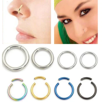 2 предмета, серьга в ноздрю из нержавеющей стали, кольцо для перегородки носа, стальной сегмент, клипса на кольцо для губ, спиральные серьги в козелке,