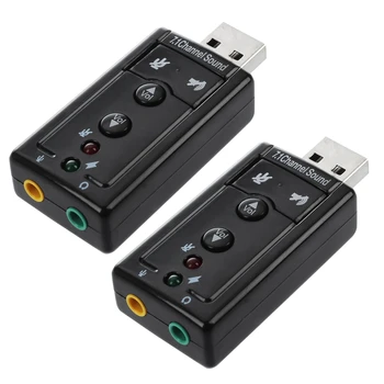 2-Х 7.1-канальный аудиоадаптер для внешней звуковой карты USB