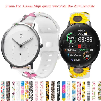 20 мм Силиконовый Ремешок для часов Xiaomi Mibro Air/Mijia кварцевые Ремешки Для Часов Браслет Смарт-Часы Браслет для Mi bro Air / Lite Correa