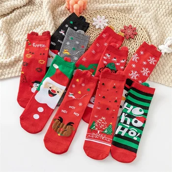 20 цветов, Женские осенние и зимние Рождественские носки, вязаные носки с мультяшными 3D ушками, Милые носки, Женские подарочные вязаные теплые носки