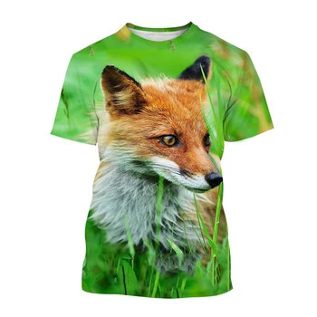 2023 Женская / мужская повседневная футболка с коротким рукавом Funny Lovely Animal Fox, футболки с новым модным животным 3D принтом