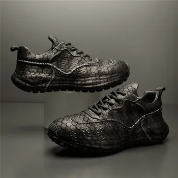 2023 новая мужская легкая роскошная кожаная обувь бренда tide, модный тренд, дышащая британская обувь для отдыха и спорта, обувь для папы