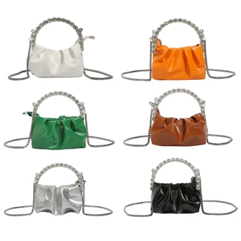 2023 Новая плиссированная сумка, модная сумка через плечо для девочек, женская мини-модная сумка через плечо с рюшами, дизайнерская сумка-тоут