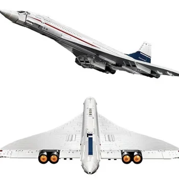 2023 НОВЫХ 10318 ЗНАЧКОВ Concorde Airbus Знаменитая Сверхзвуковая модель коммерческого Пассажирского самолета Строительные блоки Игрушки Для детских подарков