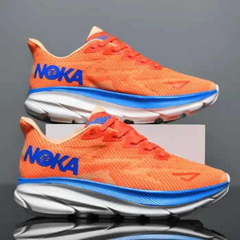 2023, Оранжевые кроссовки для бега, модные Сетчатые Дышащие Мужские кроссовки для бега, Уличные Женские повседневные кроссовки