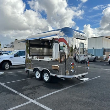 2023 Передвижной фургон для перевозки еды с полностью оборудованной кухней Airstream, полностью оборудованный трейлер для перевозки еды из нержавеющей стали