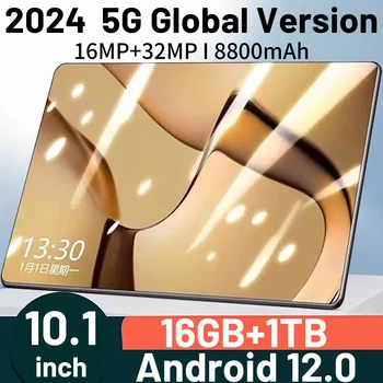 2024 5G Новый планшет Android 12.0 Бренд 16GB RAM 1TB ROM Планшет 16MP 32MP 8800 мАч 10-ядерный Планшет WIFI Bluetooth Сеть