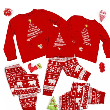 2024 Зимний Новогодний модный Комплект рождественских пижам для пар, Рождественские пижамы для мамы и детей, одинаковые наряды для семьи, одежда