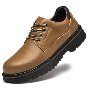 2024 Мужская обувь для инструментов из натуральной воловьей кожи, Рабочая обувь ручной работы, Модная обувь, люксовые бренды, Высокое качество, Размер 45