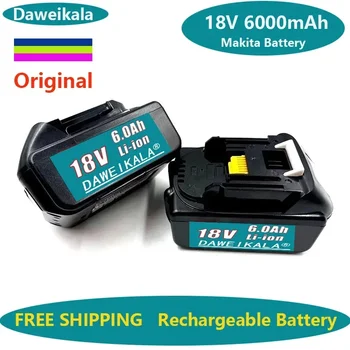 2024 Оригинальная Аккумуляторная Батарея 18V 6000mAh Литий-ионная для Makita 18V 18650 BL1860 BL1850BL1840 BL1830 BL1860B + Зарядное устройство 4A