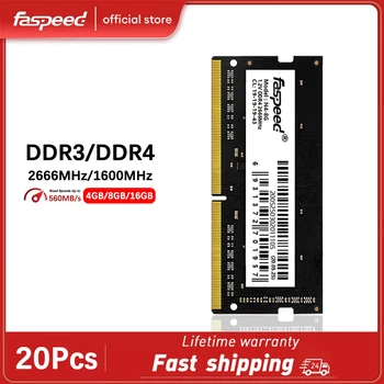 20шт Оперативная Память Faspeed Memoria DDR4 DDR3 2666 МГц 1600 МГц 16 ГБ 8 ГБ 4 ГБ Память Ноутбука Ram CL11 CL19 Двухканальный SO-DIMM Для Ноутбука