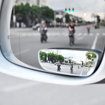 2ШТ Зеркало слепой зоны автомобиля Регулируемое на 360 градусов Бескаркасное Зеркало заднего вида Широкоугольное Круглое Выпуклое для парковки Зеркало заднего вида