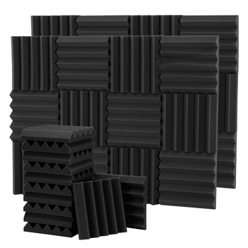 36 упаковок акустических панелей, клиновидная звукоизоляционная пена размером 9,8X9,8X2 дюйма, акустическая пена для акустических процедур в студии звукозаписи