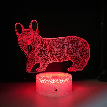 3D Иллюзионная лампа Nighdn Wolf, светодиодный ночник для спальни, украшение прикроватного столика, ночник, Рождественский подарок на день рождения для детей