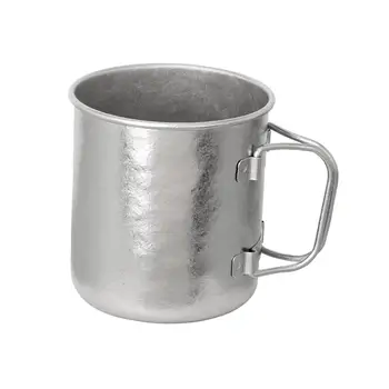 450 мл Титановая чашка Походная кружка со складной ручкой Чашка для чая и воды Портативная посуда для ежедневного использования в кемпинге походах пикниках