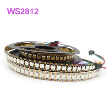 5V WS2812B 5050 RGB светодиодная лента адресуемая 30/60/74/96/144 светодиодов/м WS2812 IC пиксельная лампа smart Flexible Light Tape IP30/65/67