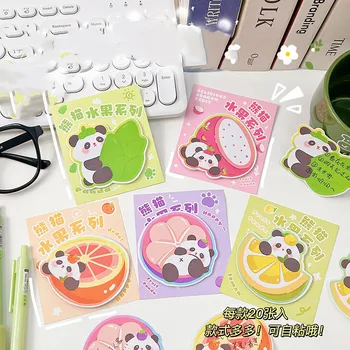 60 шт. /лот Kawaii Panda Fruit Memo Pad Sticky Note Cute N Times Канцелярская этикетка Блокнот Почтовые школьные принадлежности
