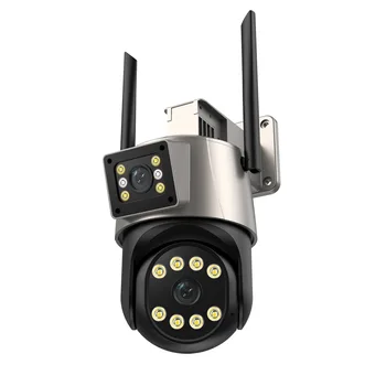 6MP 1296P iCSee APP Двухобъективная Беспроводная PTZ IP Купольная Камера Полноцветного Обнаружения Гуманоидов с Искусственным Интеллектом Домашняя Безопасность CCTV Радионяня