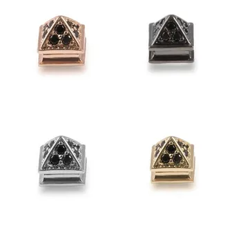 7 * 8 мм пирамида micro pave cz циркон кубический цирконий бусины DIY Медное ожерелье браслет-оберег разъемы fgbr3