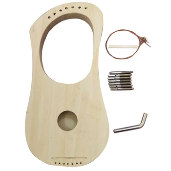 7-Струнная Лира-арфа DIY Басовая деревянная арфа со струной/Ключ для настройки/Струнный столб 094C