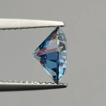 8 Сердечек и стрел Превосходного сапфирово-синего цвета, сертифицированный GRA Муассанит круглой огранки, прошедший алмазный тестер