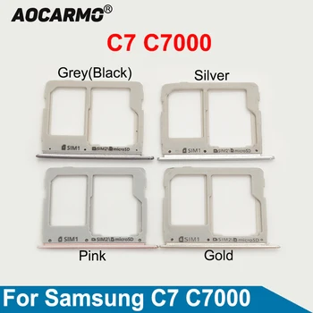 Aocarmo SIM-карта Металлический лоток для Nano Sim-карты Держатель слота microSD для Samsung Galaxy C7 C7000 Запасные части