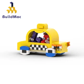 BuildMoc Alphabet CAB Комплект строительных блоков для такси с английскими Буквами, Обучающий автомобиль, Кирпичи, Игрушки для детей, Подарок на День Рождения