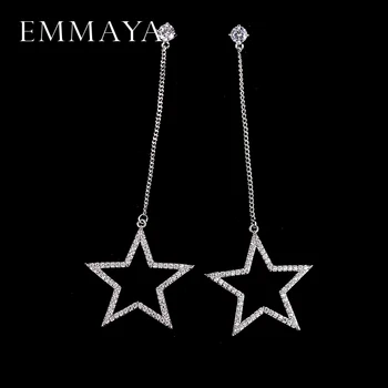 EMMAYA Элегантные серьги-капли в виде звезды с микро-прокладкой для женщин, классическая бижутерия со стразами, лучшие подарки