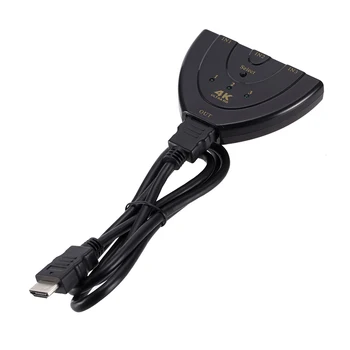 HDMI-совместимый Переключатель KVM Splitter 4K 2K 3D 3 входа 1 Выход Mini 3 Порта VIdeo Switcher Hub 1080P Для DVD HDTV Xbox PS3 PS4