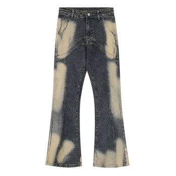 Hi Street Винтажные повседневные джинсовые брюки Мужские хип-хоп Харакуджу Уличная одежда джинсовые брюки из стираного пэчворка