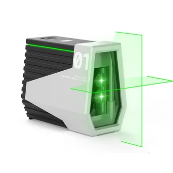 Huepar E011G Зеленый лазерный уровень Поворотный нивелир для персонала Вертикальная горизонтальная линия Переключается отдельно Диодная точность на открытом воздухе