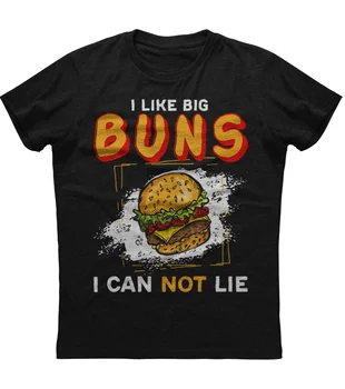 I Like Big Buns I Can'T Lie забавная футболка с гамбургером из 100% хлопка С Круглым вырезом, Летняя Повседневная Мужская футболка С коротким рукавом, Размер S-3XL