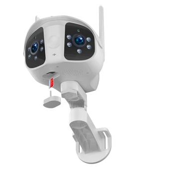 IP-камера 1080P UHD с двойным объективом и двойным экраном, монитор для обеспечения безопасности, наружное водонепроницаемое ночное видеонаблюдение