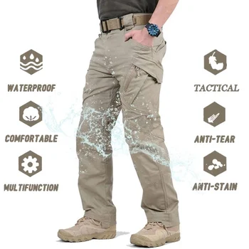 IX9 тактические походные брюки Мужские водонепроницаемые спецназ армии военные брюки с несколькими карманами восхождение треккинг повседневные стрейч брюки