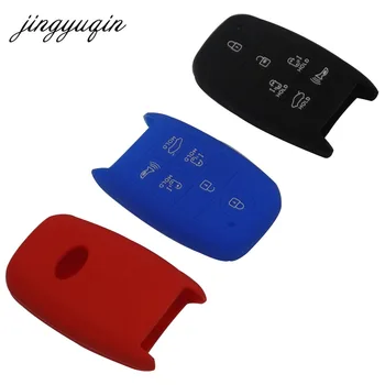 jingyuqin 30 шт./лот Силиконовый Чехол-Брелок для Ключей KIA Grand Carnival Sorento Sedona с 6 Кнопками Smart Remote KeyLess Cover