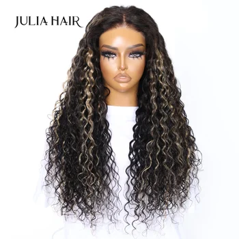 Julia Hair Wear Go Pre Cut 6х4,75 Кружевной Черный Со светлыми бликами Bouncy Water Wave TN27 Бесклеевой С дышащей шапочкой Воздушный парик