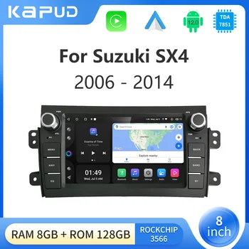 Kapud Android 12, автомобильное радио, мультимедиа, стереозвук для Suzuki SX4 2006-2013, Fiat Sedici 2005-2014, Навигация CarPlay AUTO