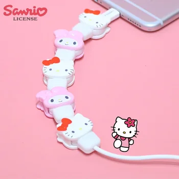 Kawaii My Melody Cinnamoroll Hello Kitty Bite Cable Protector Kawaii Anime USB Cable Protector для Iphone Ipad и т.д. Кабель для зарядного устройства
