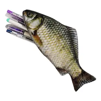 Kawaii Имитация рыбы Карась Пенал для карандашей Большой емкости Сумки-органайзеры для хранения, сумка для карандашей, школьные принадлежности, канцелярские принадлежности