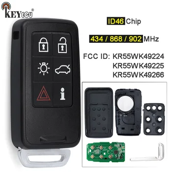 KEYECU 433/868/902 МГц ID46 5WK49224 5WK49225 KR55WK49266 Автоматический Дистанционный Ключ Без Ключа для VOLVO XC60 XC90 S90 S60 2009-2014