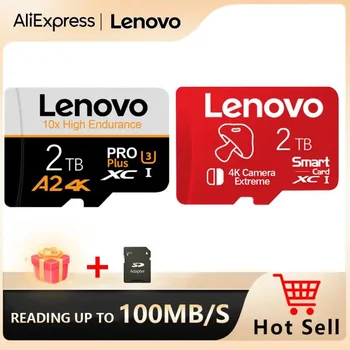 Lenovo U3 A2 Class 10 Micro Card 2 ТБ Высокоскоростная Карта Памяти 128 ГБ 256 ГБ 512 ГБ Флэш-карта TF Для Мобильного Хранения Водонепроницаемая SD-карта